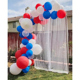 130Pcs Red White Blue Balloons Different Sizes 18" 12" 10" 5" Party Latex Balloons For Birthday Graduation 4Th Of July Independence Day Anniversary New Year Holiday Party Decorations