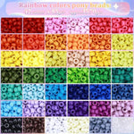 4350Pcs Pony Beads Bracelet Kit, Plastic Kandi Beads For Friendship Crafts Making, Beads Kit Rainbow Beads Set In 42 Colors For Hair Braiding Making Diy Crafts, Small, Pb4Boxes
