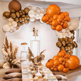 Fall Balloon Garland Arch Kit 124Pcs Orange Sand White Balloons Thanksgiving Party
