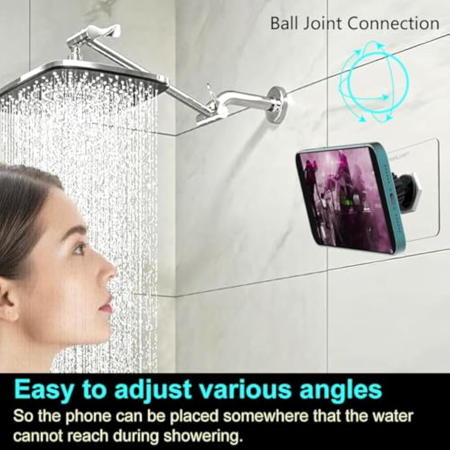MagSafe Wall Mount, Rotatable Magnetic Phone Holder, Waterproof, Self-Adhesive