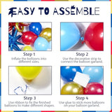 132Pcs Red Blue Yellow Balloons Arch Garland Kit With Long Balloons Foil Balloons For Carnival, Circus Theme Party Supplies, Baby Shower Birthday Decorations