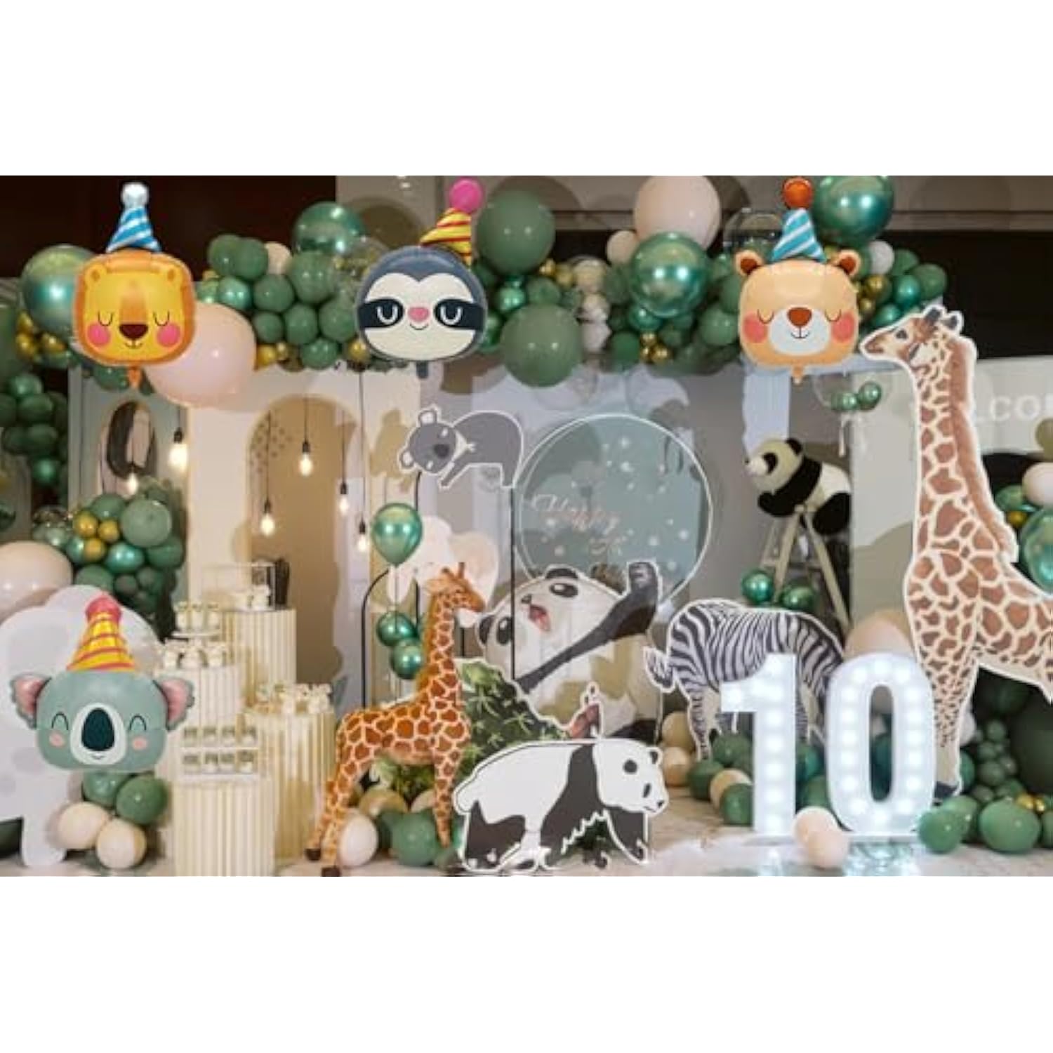 Lion Bear Koala Sloth Foil Animal Balloons Kids Baby Shower Birthday Party Supplies Children Jungle Themed Decorations Woodland Safari Animal Balloons 4Pcs