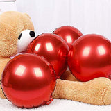 20Pcs 18 Inch Red Round Balloons, Round Shaped Foil Helium Balloons My