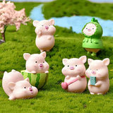 13Pcs Pig Figure Animal Toys Set, Pink Pig Cake Toppers Fairy Garden Miniature Piggy Figurines Collection Playset For Christmas Birthday Gift Desk Decoration(Random Styles)