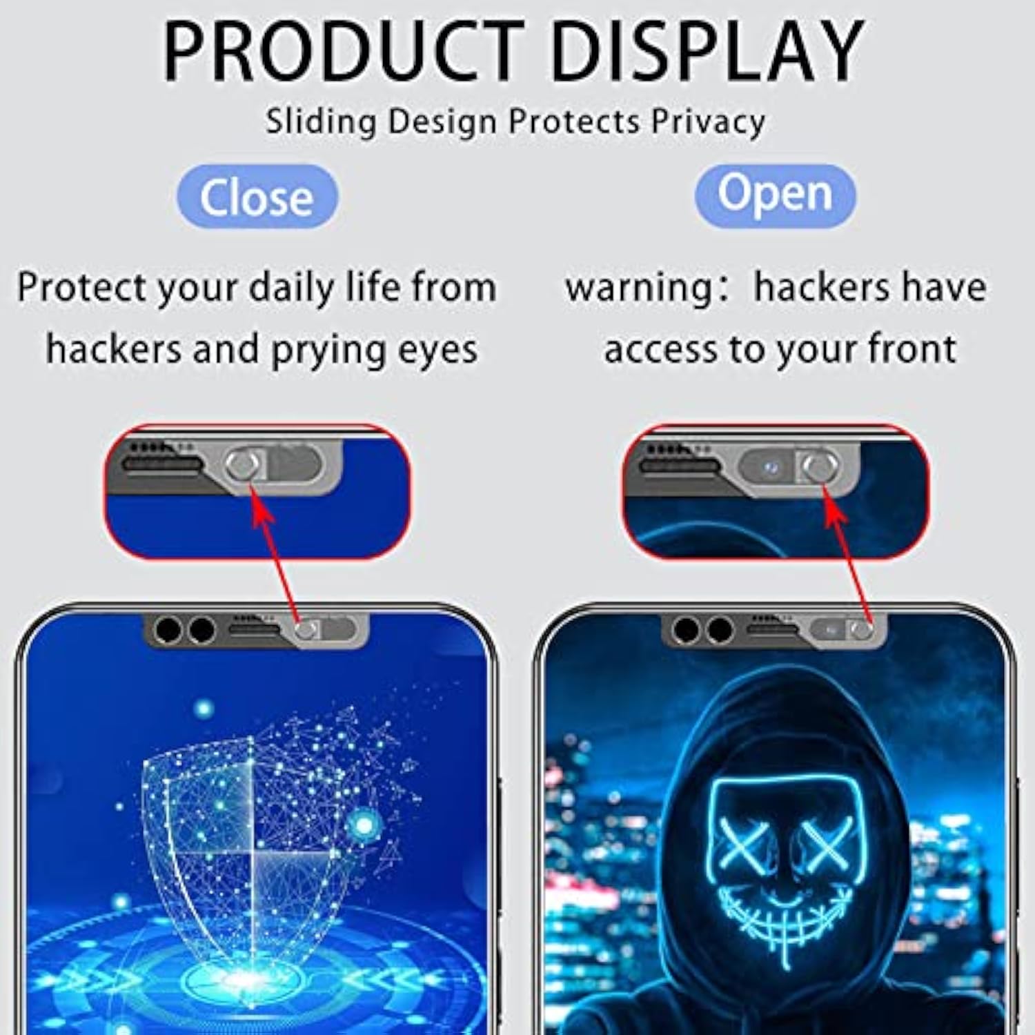 Screen Protector With Front Camera Cover Compatible For Phone 13 Pro Max/Phone 14 Plus,Hd Tempered Glass Screen Protection And Spy Cover Protect Privacy, Not Affect Face Id-2 Pack