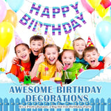 Video Game Birthday Banner Blue & Purple Pre-Strung for Gaming Party Decor