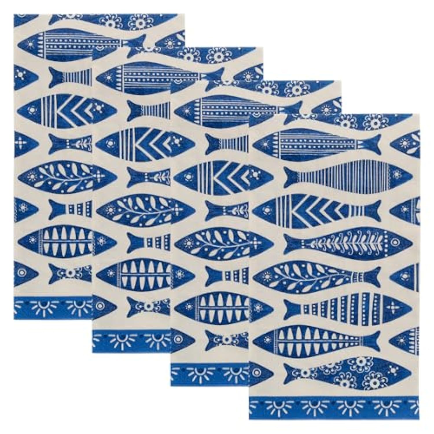 , 20-Count 3-Ply Dinner Size Paper Napkins, Decorative Guest Paper Napkins For Party Picnic, Dinner, Baby Shower, Bridal Shower, Fish