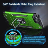 Designed For Iphone 16E Case, Military Grade Shockproof Protective Phone Case Cover With Enhanced Metal Ring Kickstand [Support Magnet Mount] For Iphone 16E 2025 6.1 Inch, Grass Green