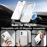 Magnetic For Iphone 16 Case, Compatible With Magsafe, [Screen Protector + Camera Lens Protector], Liquid Silicone Shockproof Protective Phone Case For Iphone 16 6.1", White
