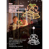 Christmas Window Silhouette Lights Decorations - Pack Of 4 Sign Colour Lighted Wreath, Candy Cane, Bell, And Angel For H