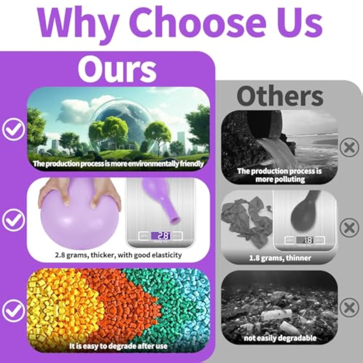 Pink And Purple Balloons, 68Pcs 12 Inch Metallic Purple Pink Confetti Latex Balloons With Ribbon, Party Balloons For Girls Birthday Baby Shower Wedding Party Decorations