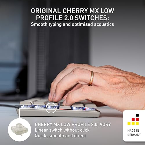 Kc 500 Mx Lp Mechanical Low Profile Keyboard | Slim Design | White Lighting | Pbt Key Caps New Mx Lp 2.0 Switches (Gray, Tkl)