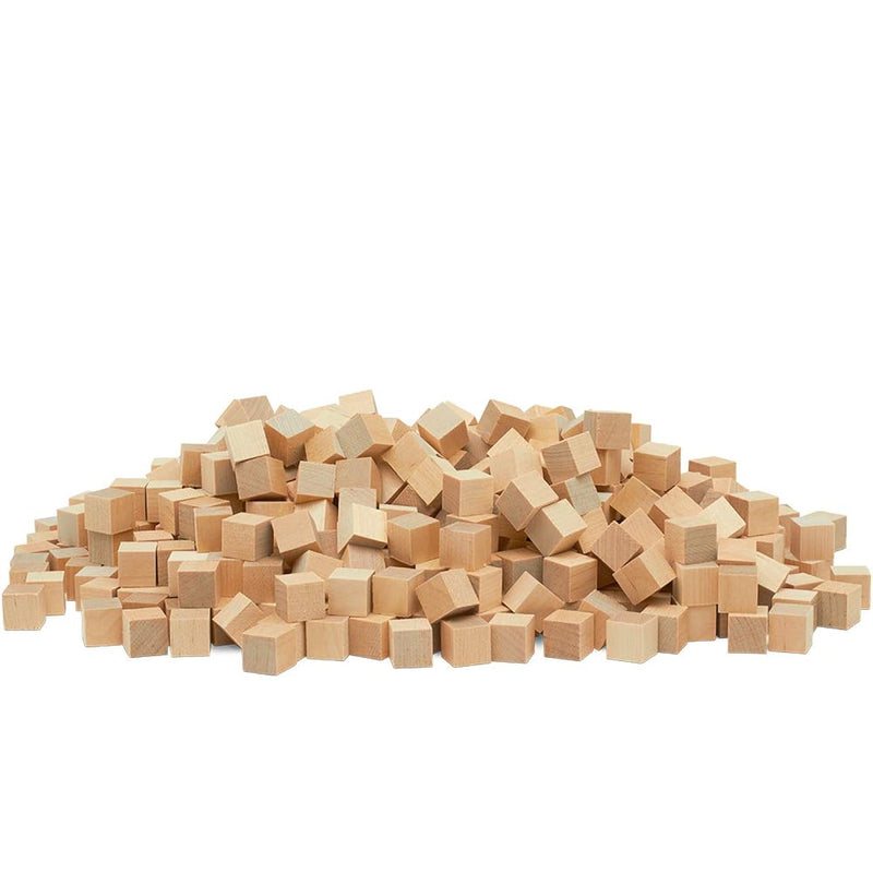 Unfinished Wooden Blocks 1/2 Inch, Pack Of 100 Small Wood Cubes For Crafts And