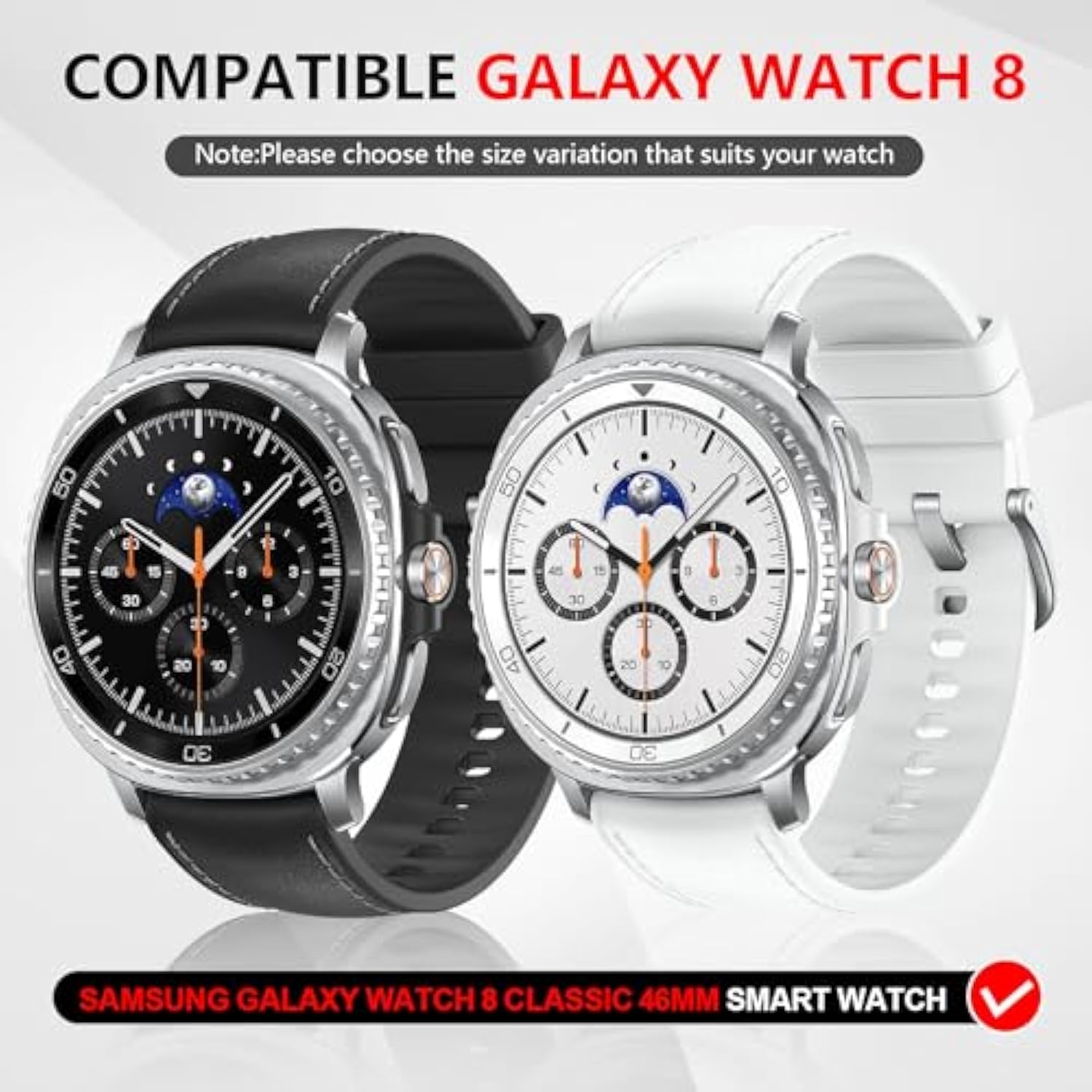 2+2 Pack For Samsung Galaxy Watch 8 Classic 46Mm Privacy Case, [3-In-1] [Anti-Peeping] Tempered Glass Screen Protector+ All-Around Protective Tpu Bumper Cover