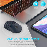Bluetooth Wireless Mouse, Dual Mode Rechargeable Silent Computer Mice With 2.4