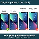 Compatible With Iphone 14 Case Wallet With Card Holder, 360°Rotation Finger Ring Holder Kickstand, Rfid Blocking Leather Protective Double Buttons Shockproof Cover 6.1 Inch Green