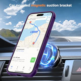 Compatible With Iphone 12 Pro Max Case & Iphone 13 Pro Max Case With Invisible Magnetic O-Ring Stand Translucent Phone Cases 6.7" [Compatible With Mag-Safe][Great Grip Feeling], Purple