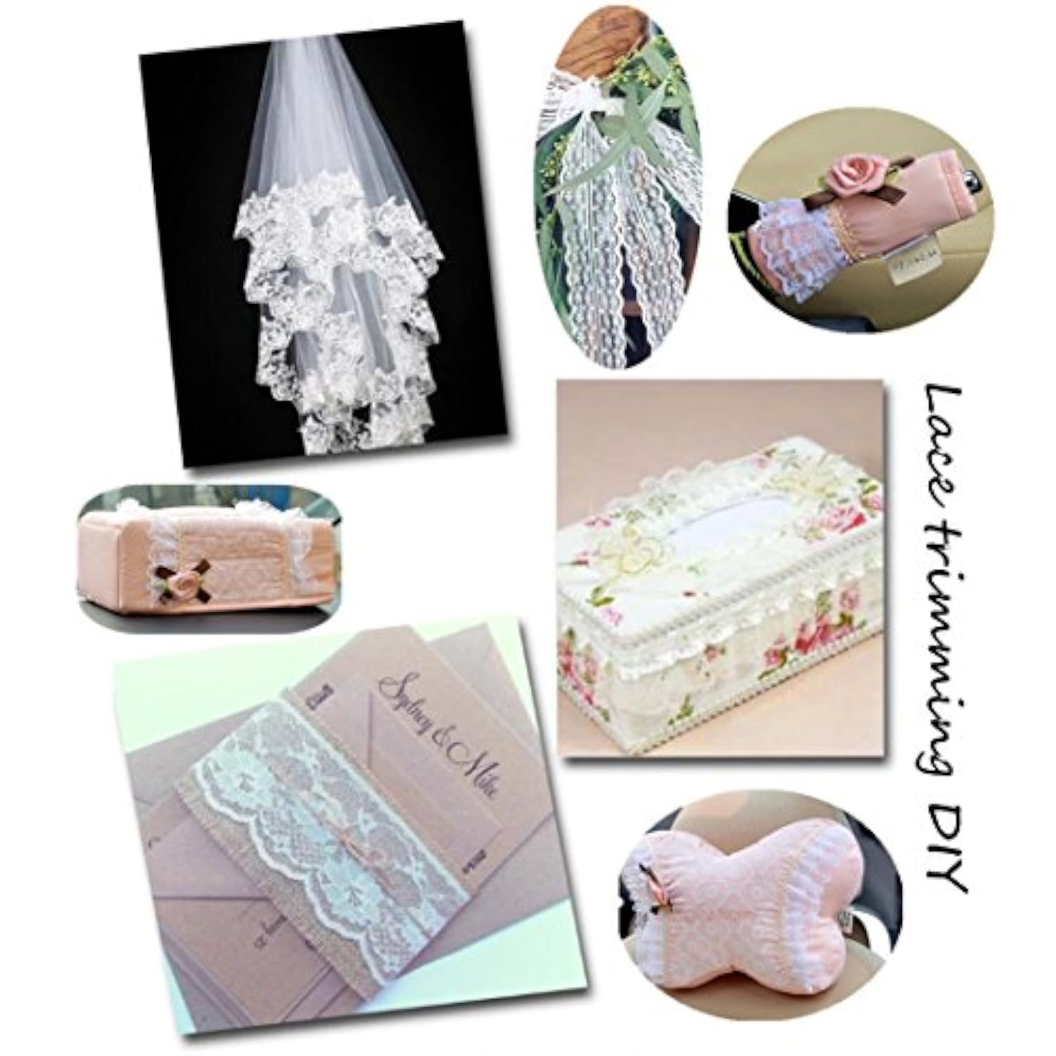 5 Yards Floral Lace Ribbon Stretch Tulle Lace Trim Elastic Webbing Fab