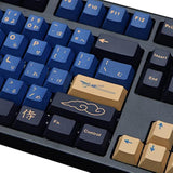 Blue Samurai Keycaps, 129 Set Pbt Keycaps For Gaming Keyboard, Cherry Profile