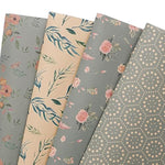 Wrapping Paper Of Stylishly Designed Folded Kraft Wrapping Paper 12 Sheets Recycled Gift Wrapping Paper For Birthday, Wedding, Mother'S Day, Party, And Baby Shower Precut 20" X 29"