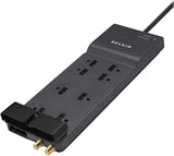 8 Outlet Surge Protector Power Strip 12FT Heavy Duty Cord 3550J Flat Plug