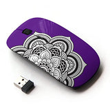 Mandala Flower (Purple) Ergonomic Wireless Mouse With Nano Receiver