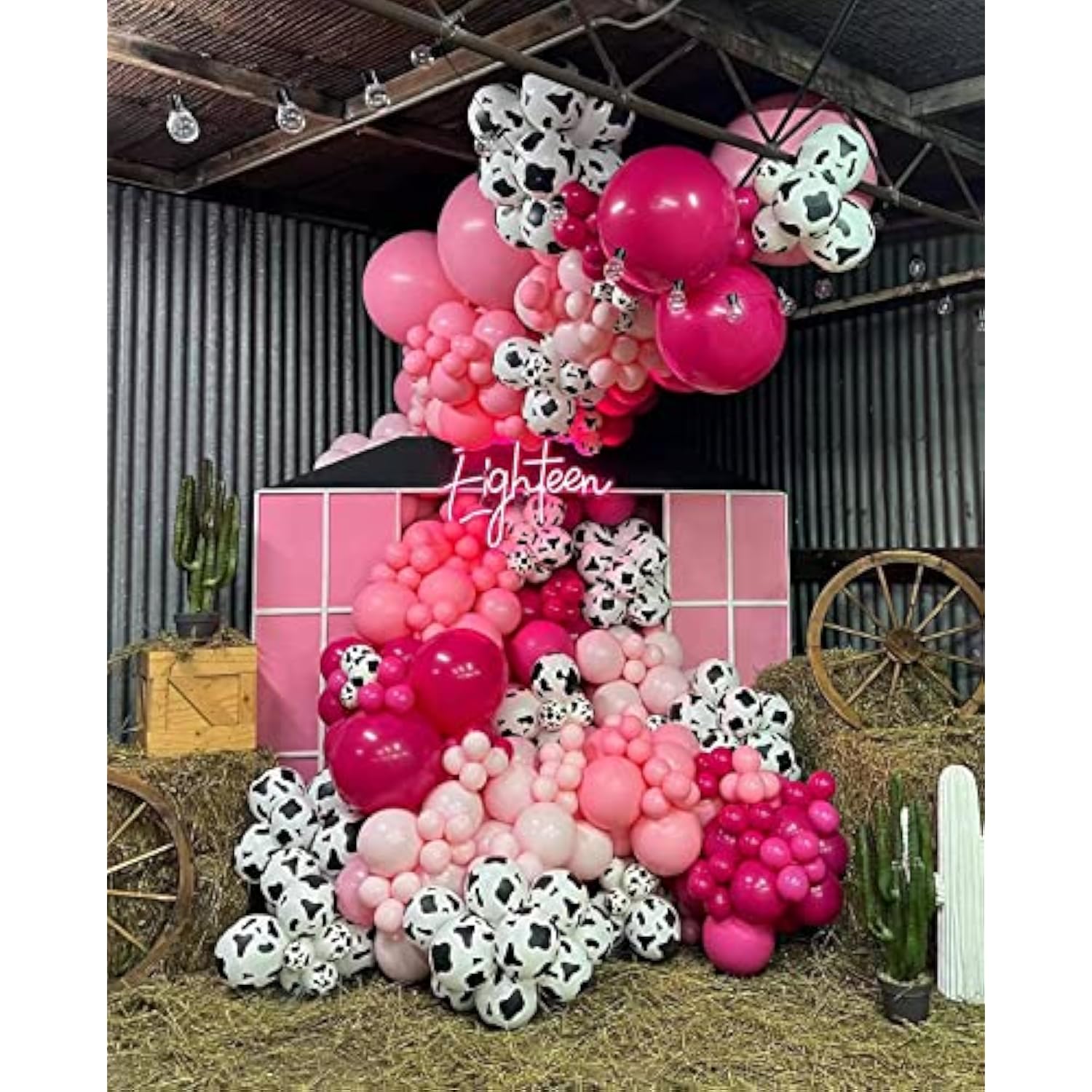 Cow Print Balloon Arch Kit Garland Kid Party Girl Birthday Rodeo Cowgirl 137Pcs
