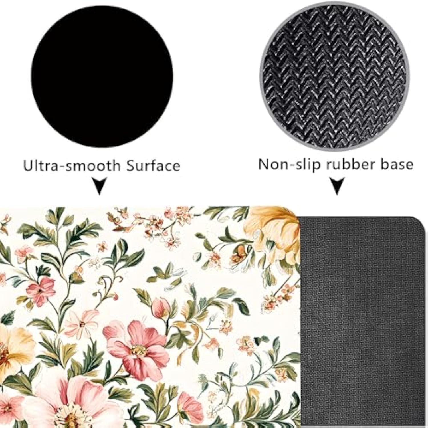 Square Mouse Pad Vintage Floral Mouse Mat Small Office Mouse Mat Non-Slip Rubber Base Computer Mouse Pads Suitable For Office Laptops 7.9" X9.5”