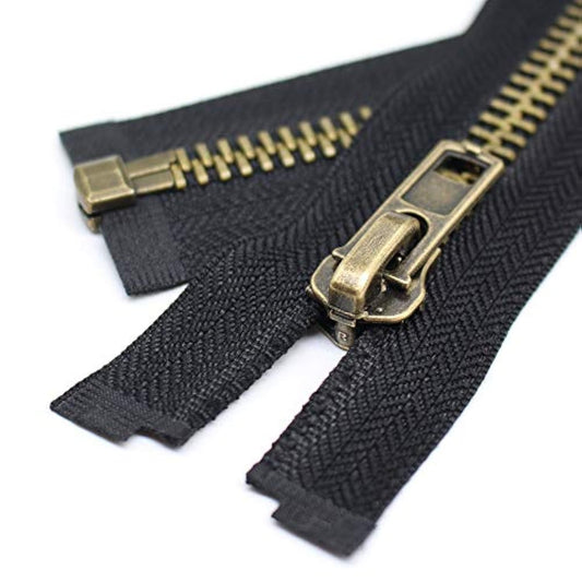 #8 26 Inch Antique Brass Separating Jacket Zipper Y-Teeth Metal Zipper