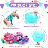 45 Pieces Unicorn Latex Balloons Rainbow Birthday Party Decorations Purple Pink Blue Confetti Balloons Supplies For Unicorn Theme Birthday Baby Shower Wedding Party Garland Decoration