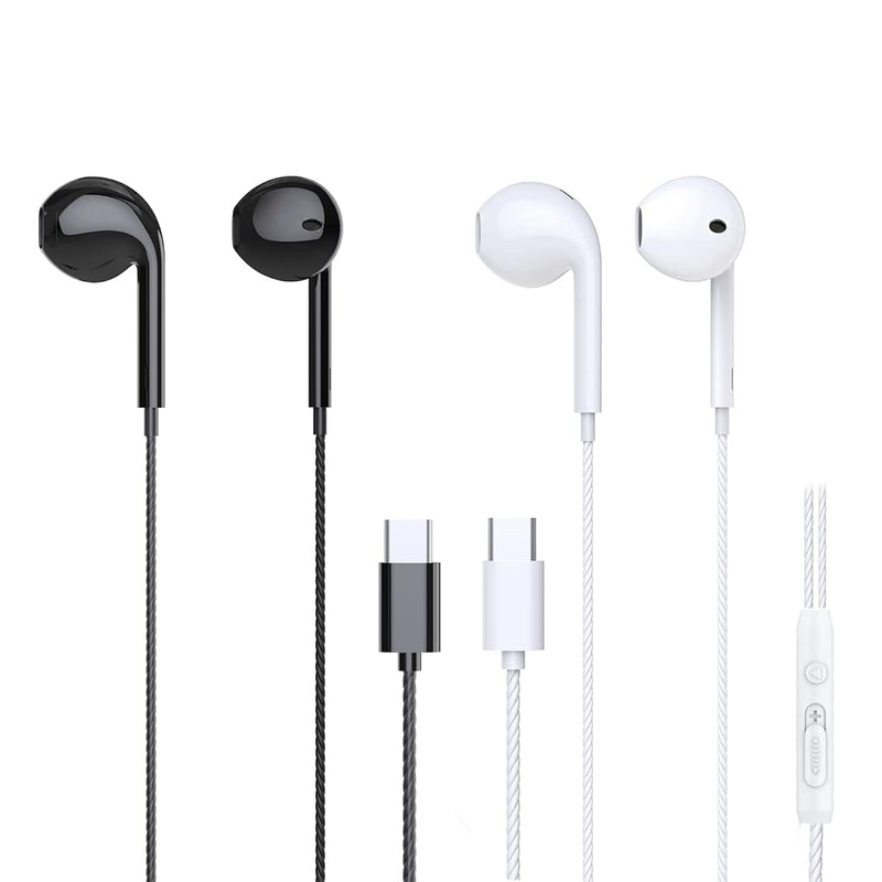 2 Pack Usb C Headphones, Usb C Earbuds In-Ear Wired Headphones With Microphone