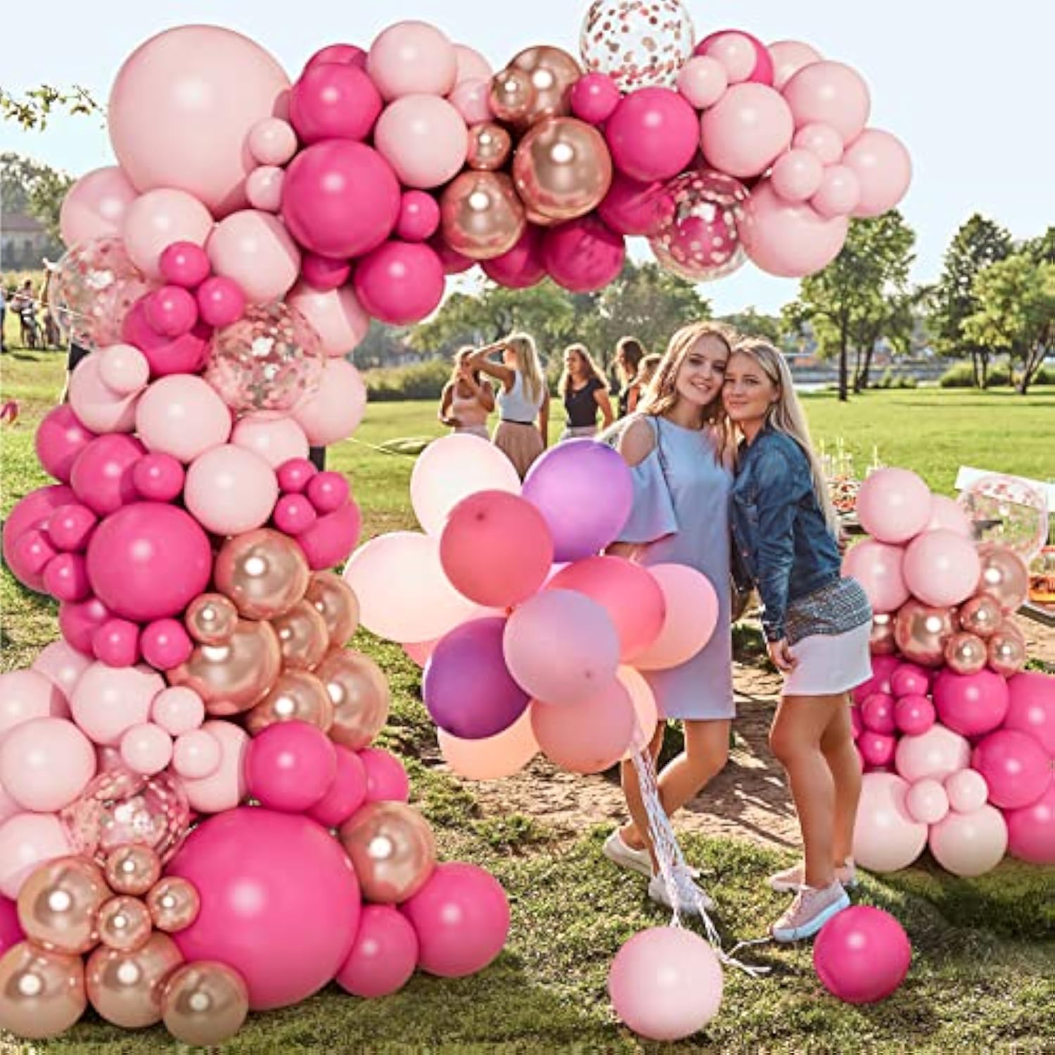 138Pcs Pink Balloon Arch Garland Kit With Different Size Pastel Hot Pi