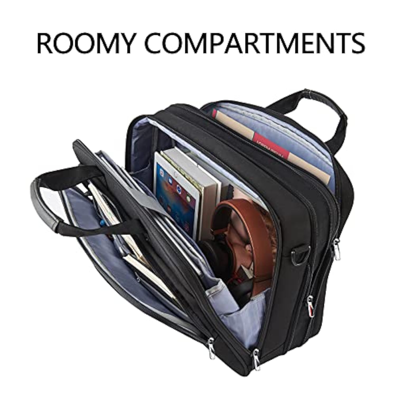 Laptop Briefcase Premium Laptop Case Fits Up To 17.3 Inch Business Shoulder Bag Laptop Expandable Waterrepellent Messenger Bag For Men/ Women Computer Bag For Travel/ Business/ Black