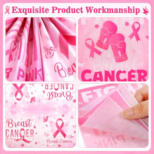 40pcs Breast Cancer Awareness Napkins, Breast Cancer Napkins Bulk, Pink Ribbon Paper Napkin for Tableware Decorations Breast Cancers Awareness Accessories