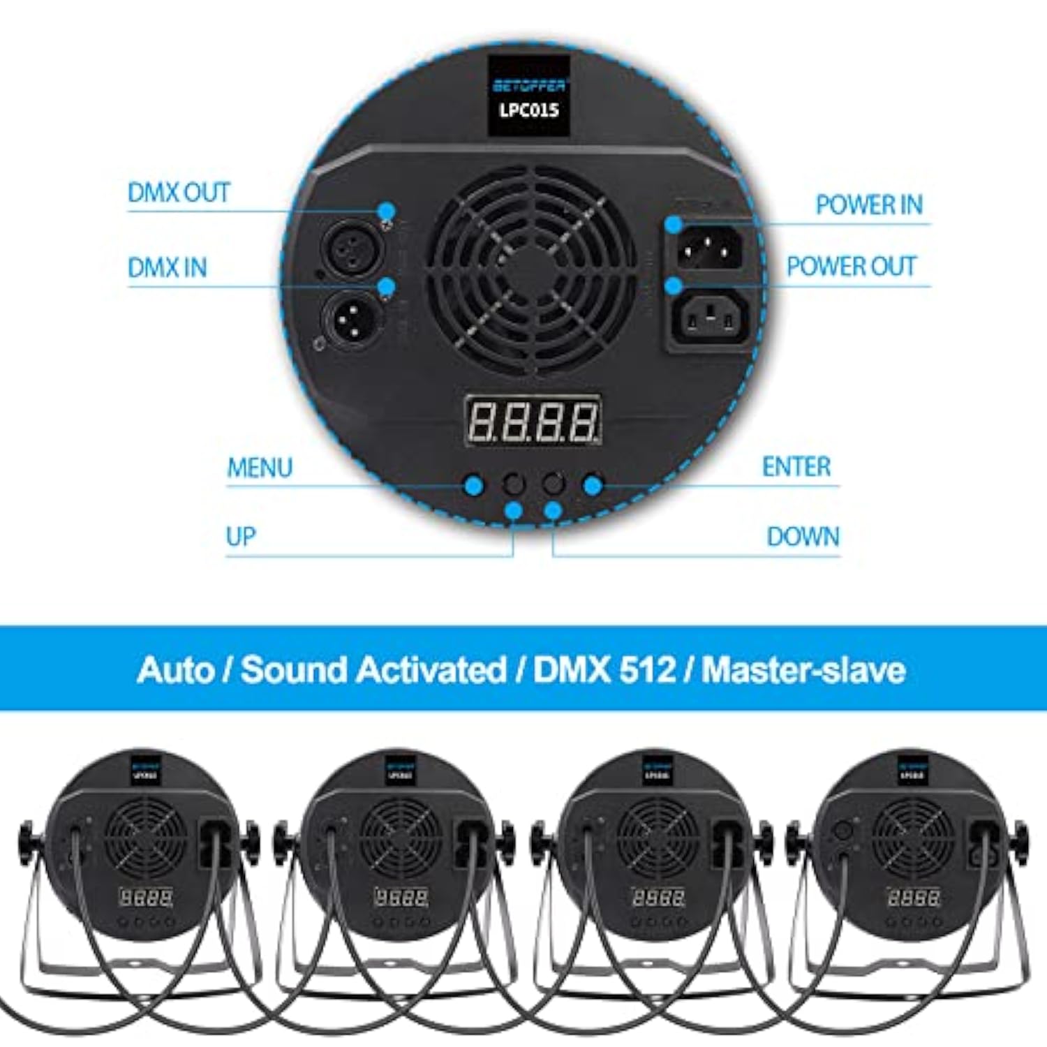 Stage Lights For Parties, 54X3W Led Par Light Rgb, Dmx Dj Lights Sound Activated,Strobe Wash Lighting For Party, Wedding, Club, Concert And Festival