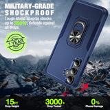 For Samsung Galaxy A35 5G Phone Case With 2X Tempered Glass Screen Protector, Heavy-Duty [Military Grade] Shockproof Kickstand Case For Samsung Galaxy A35 5G (Blue)