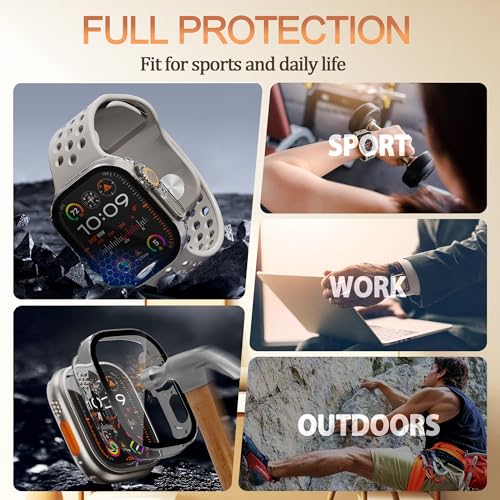 2 Pack Hard Pc Case For Apple Watch Ultra 3 (2025)/ Ultra 2 / Ultra Screen Protector 49Mm, With 9H Tempered Glass, Full Protective Cover For Iwatch Ultra 49Mm, Clear