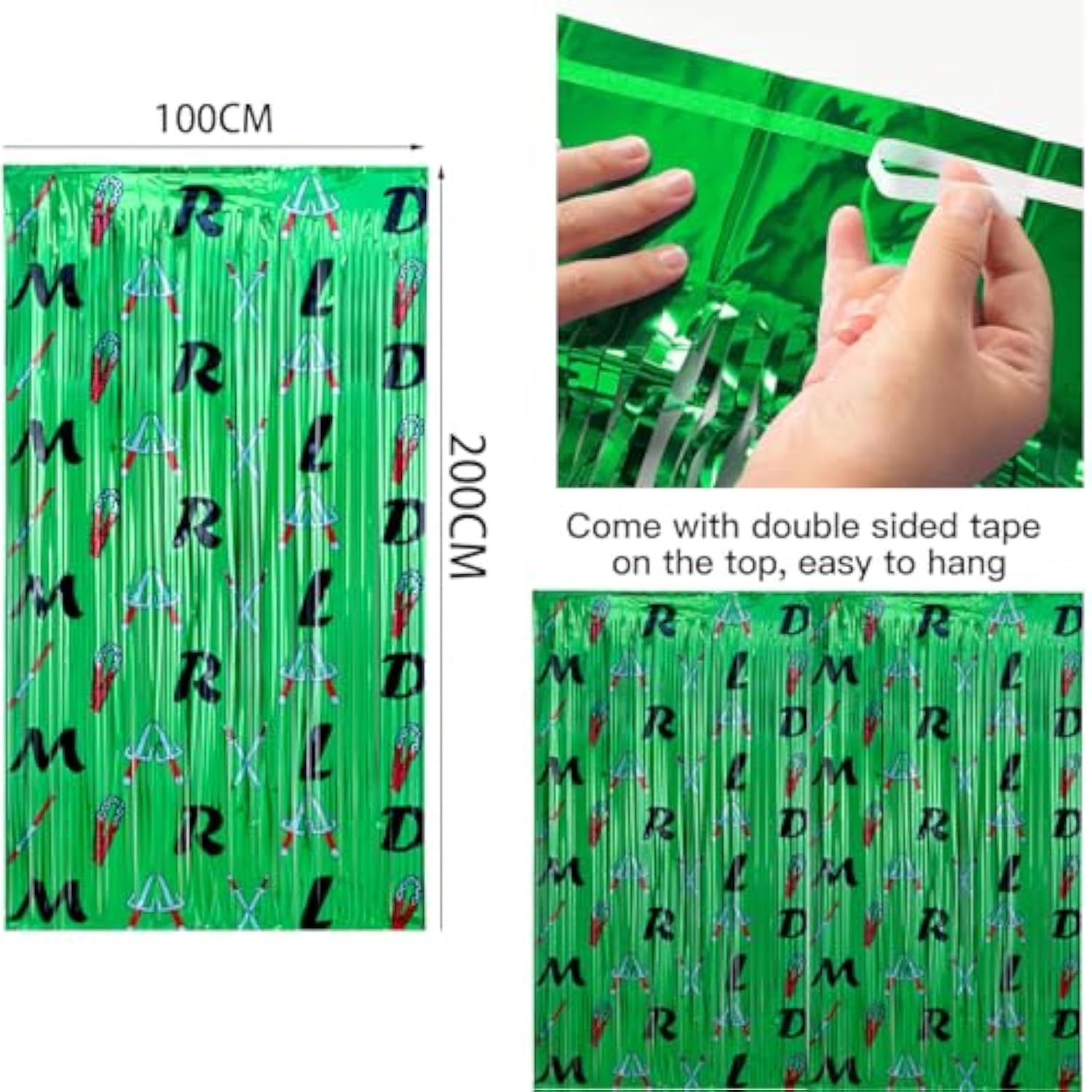 153Pcs Green Turtle Balloon Garland Arch Kit,Include Turtle Balloons Arch, Pizza Foil Balloon,2 Pack Turtle Themed 6.6Ft X 3.3Ft Sparkle Metallic Tinsel Foil Fringe Curtains Backdrop