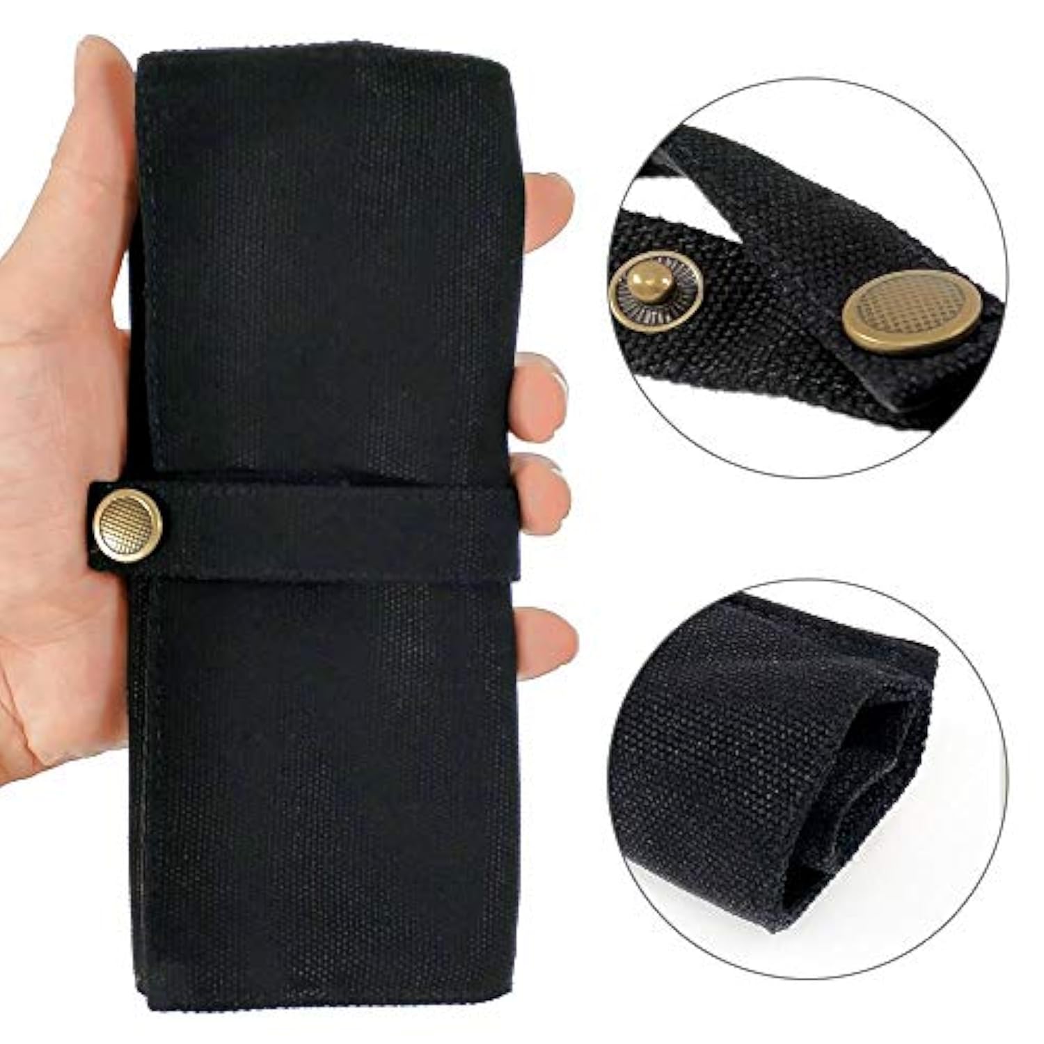 Watch Band Accessories,Smart Watch Band Protable Storage Bag Case Pouch Organizer-Compatible With Apple Watchbands, Garmin Watch Band, Samsung Watch Band Etc -Cotton Canvas (Black)