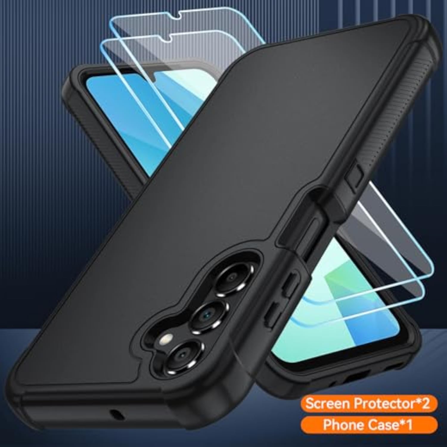 Samsung Galaxy A16 5G Phone Case, Black and Black Color, Rugged Protection
