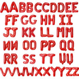 52pcs Red A-Z Letter Balloons 2 Sets 16 Inch Mylar Foil Party Decorations