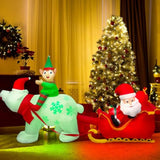 9.5Ft Christmas Inflatables Outdoors Decorations Santa Claus On Sleigh Leds Build-In Blow Up Christmas Yard Inflatable D