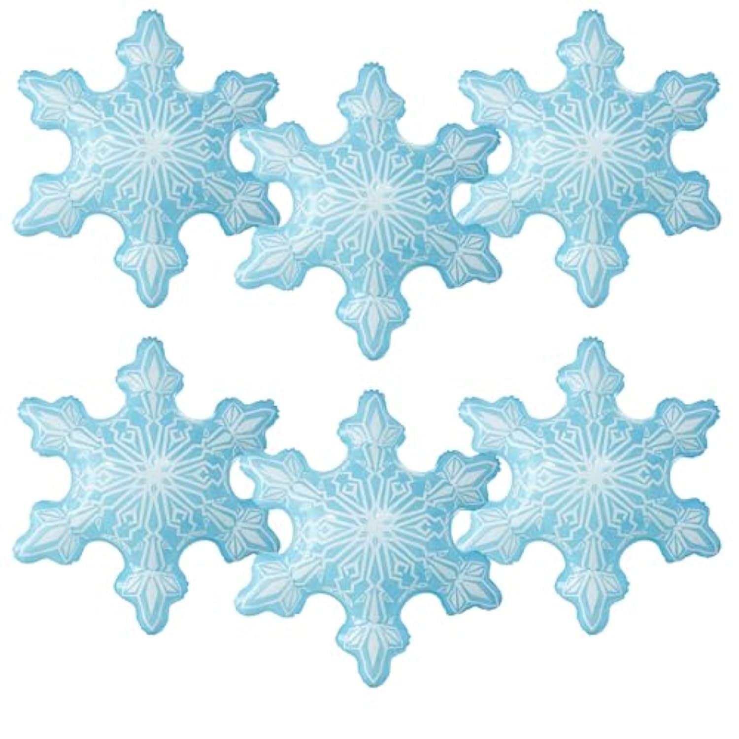 6 Pcs Blue Snowflake Balloons Large 36Inch Foil Mylar Balloons For Winter Christmas New Year Ice Snow Wonderland Frozen Themed Birthday Wedding Party Decorations