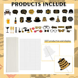 40Th Birthday Photo Booth Props - 41 Pcs Black And Gold Decor, Funny Milestone Party Supplies For Men & Women, Retro 1986 Theme Selfie Station Accessories For Surprise Party, 40Th Celebration Bash