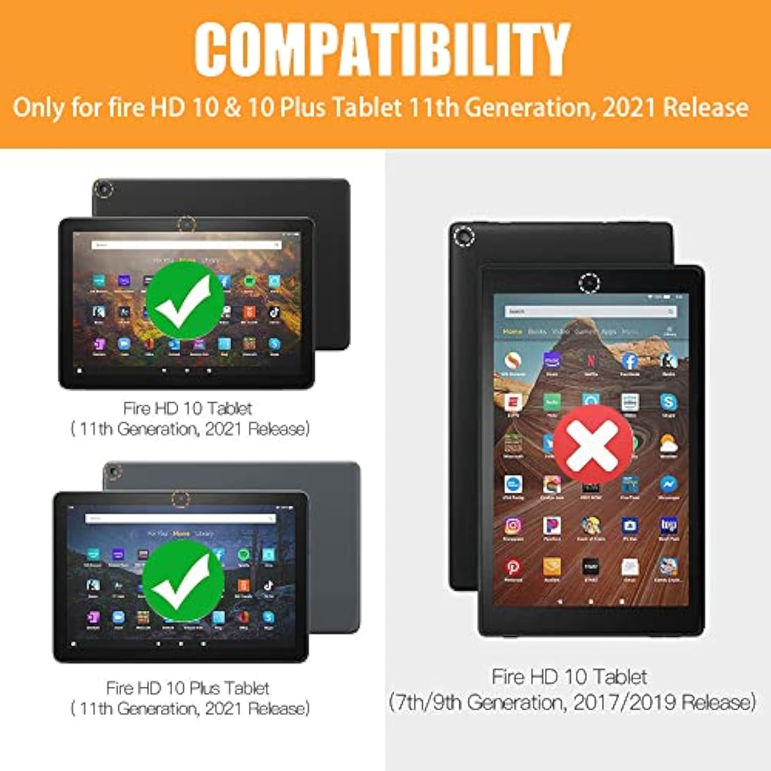 Case For All-New Amazon Fire Hd 10 Tablet (11Th Generation 2021 Release) And F