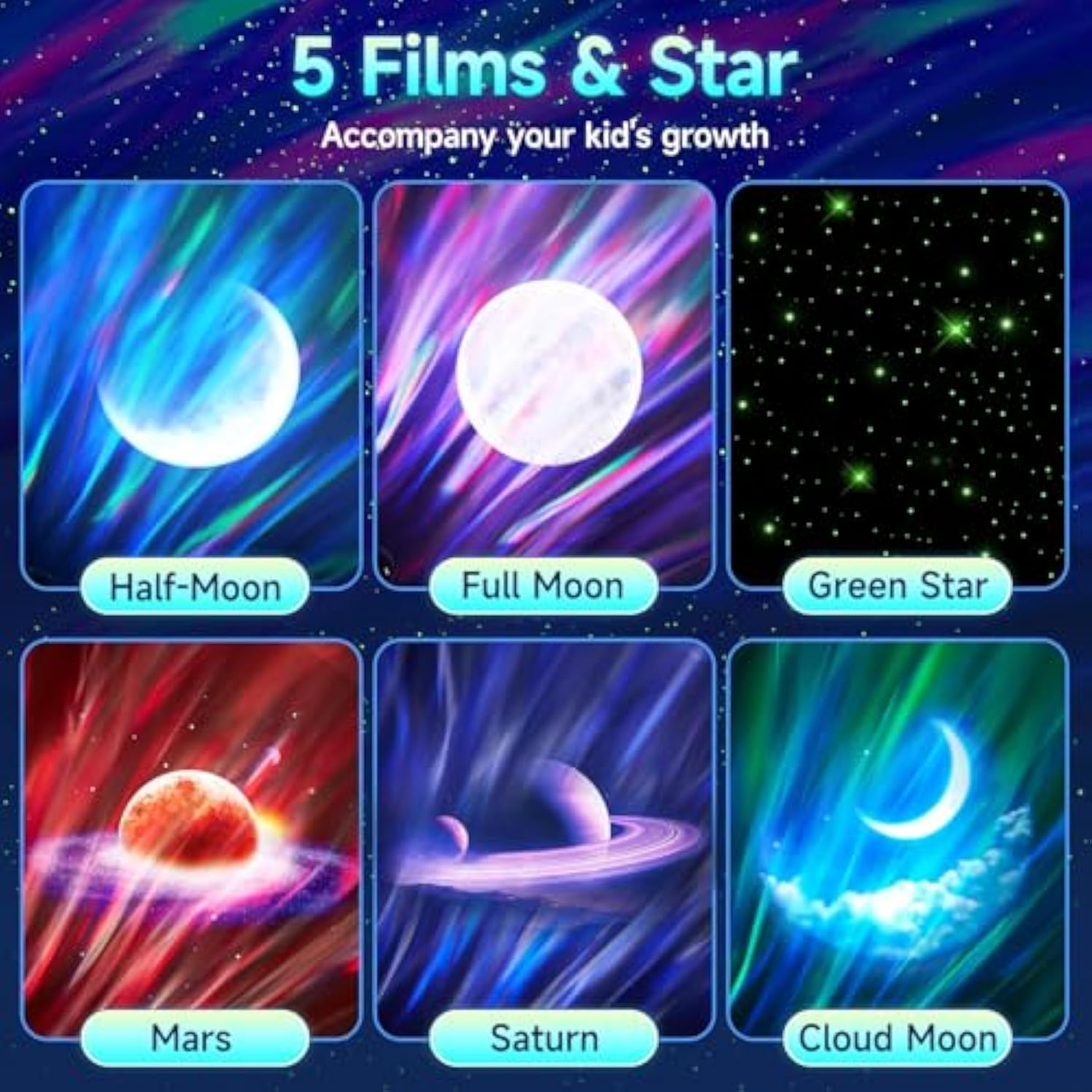 Northern Galaxy Light Projector, 300+Modes & 5 Films Star Projector, 15 White Noise & Bluetooth Moon Galaxy Projector, Teen Girl Gifts Trendy Stuff, Gifts Star Lights For Ceiling, Bedroom Decor