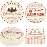 150Pcs Christmas Paper Plates & Napkins, Vintage Farmhouse Party Set