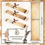 3 Pack Blank Paper Scrolls 7.5 X 31 Inches Scroll Paper Wrapped On Wood Rod For Writing, Drawing, Calligraphy, Wedding Vows, Invitation, Renaissance Festivals