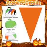 5PCS 49FT Halloween Pennant Banner Black Purple Orange Green Triangle Flags