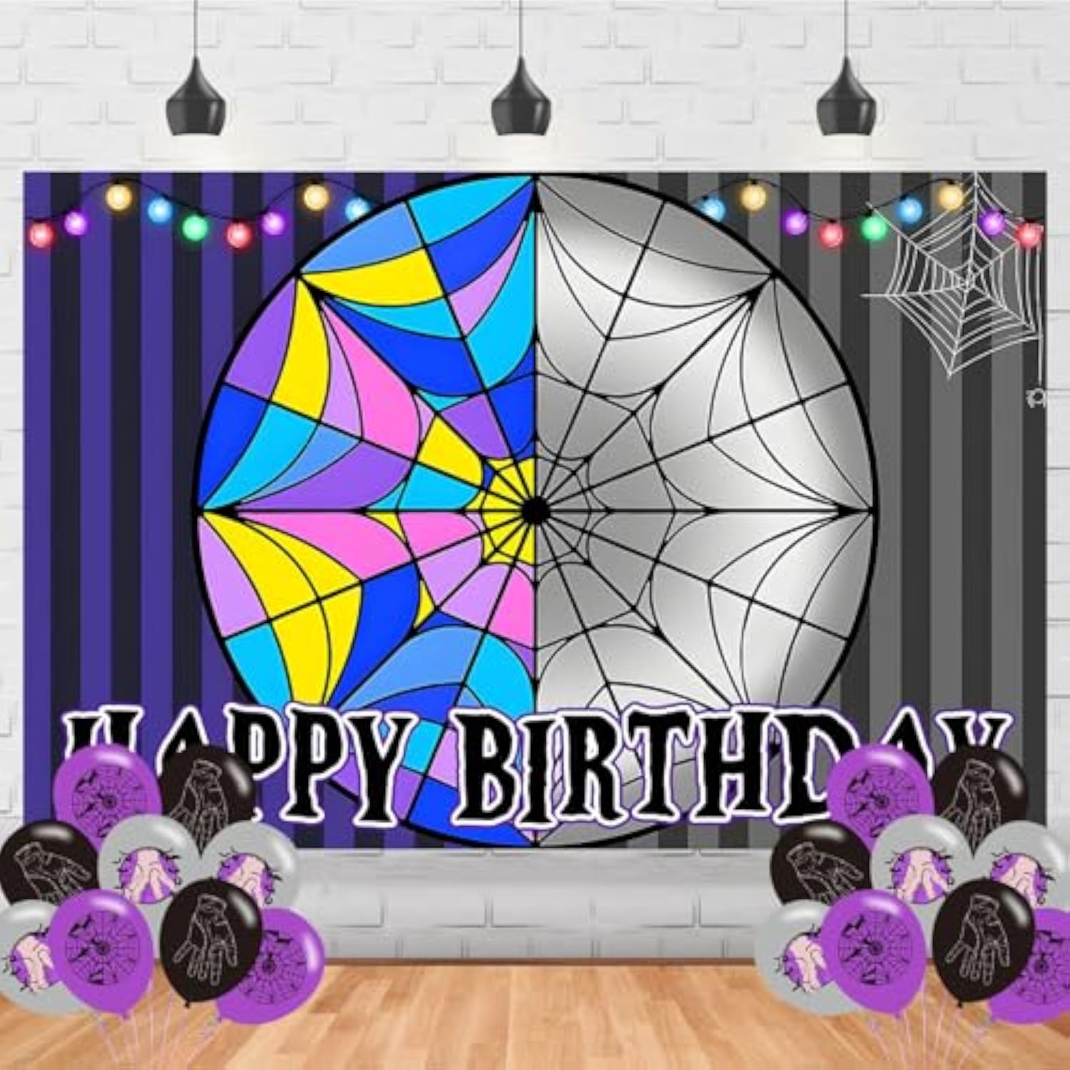 Wednesday Birthday Party Supplies, Cartoon Wednesday Family Party Favors, Cartoon Party Decorations Include Backdrop, Balloons